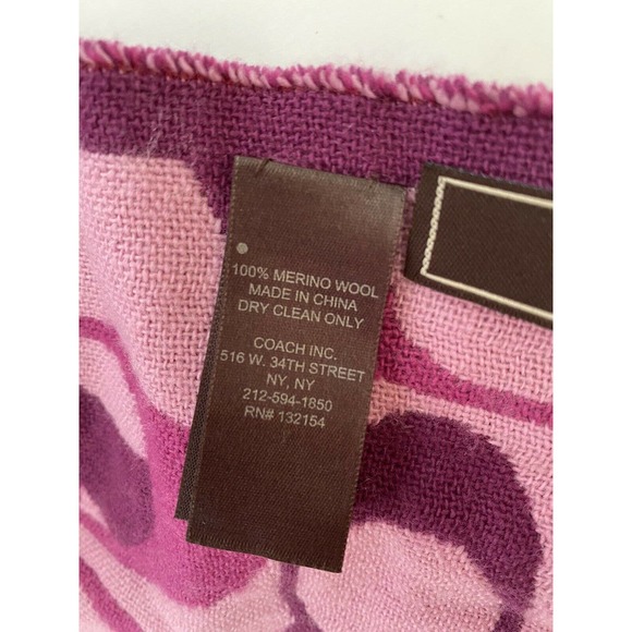 Coach Women' Coach Optic C Scarf Scarves & wraps 100% merion wool purple - Picture 5 of 11